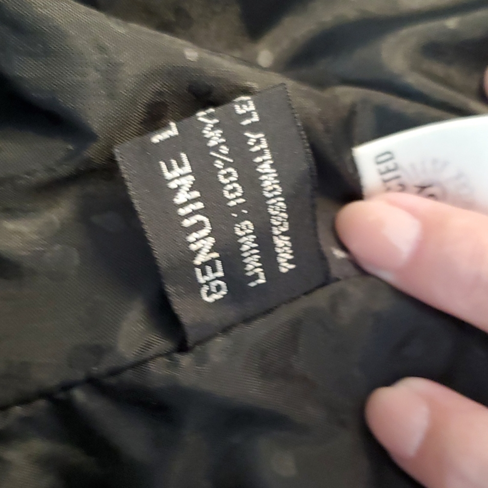 Winlit Black leather dolman batwing sleeve jacket moto Large - Picture 6 of 10
